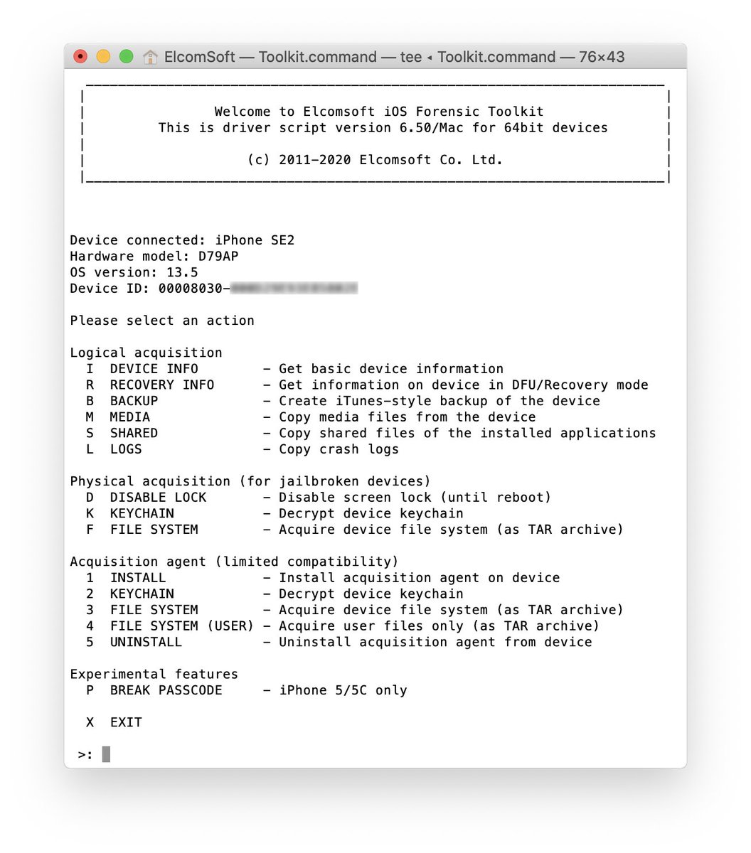 dlymension's tweet photo. Elcomsoft iOS Forensic Toolkit!! 🔥🔥

Full file system and keychain extraction for all iPhones from iPhone 5s to iPhone 11 Pro Max running iOS 9.0 to 13.5 is now possible without jailbreaking..

By - @ElcomSoft
 
https://t.co/Fr1WDviIdK https://t.co/arf0WH6a4T