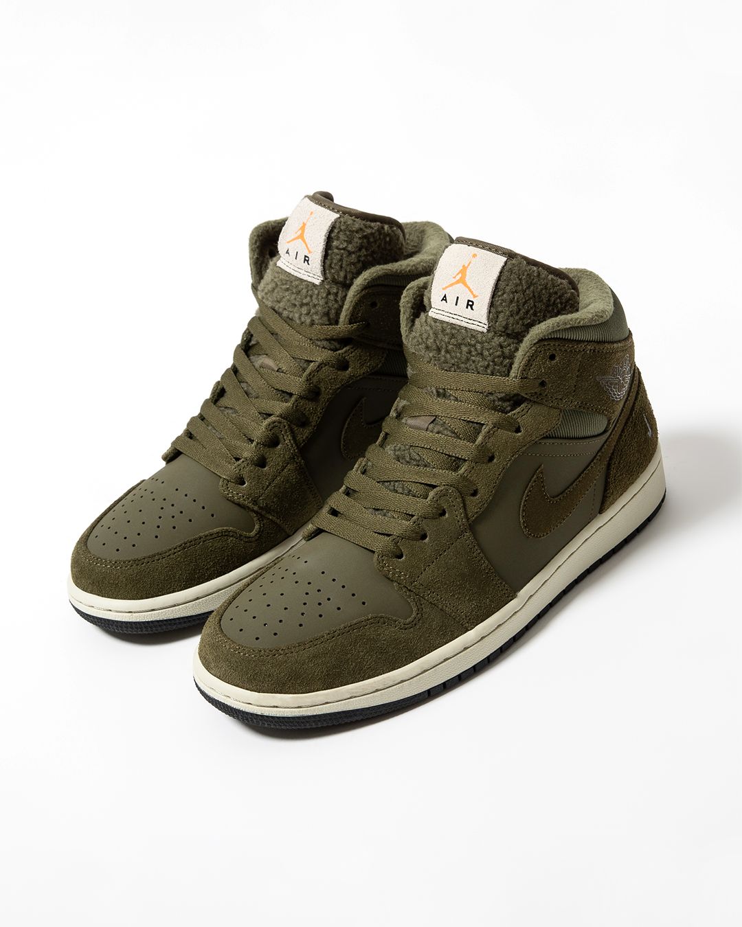 Air jordan 1 mid olive canvas hot sale