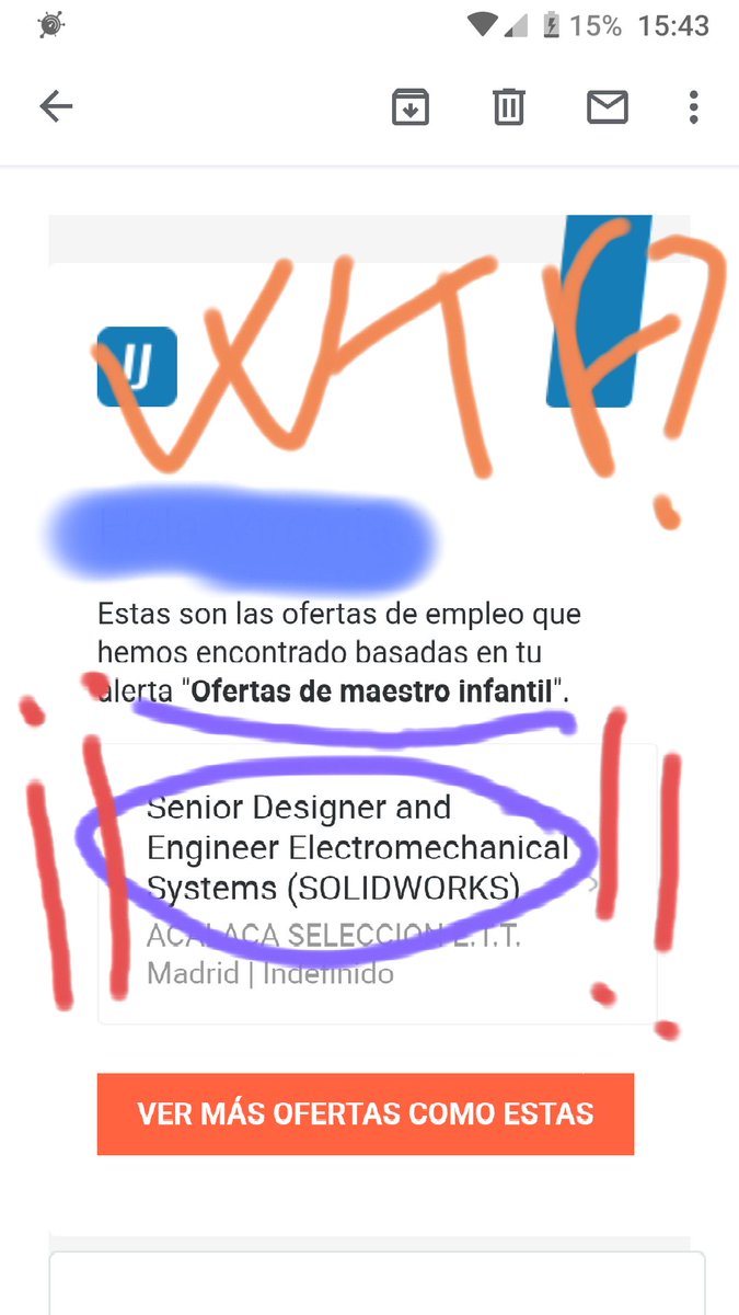 Pepitaarg's tweet photo. Así funcionan las alertas de  @InfoJobs. Un truñaco como una catedral... #TrabajoSiHay #trabajo #FelizJueves https://t.co/MaSMlFkIqz