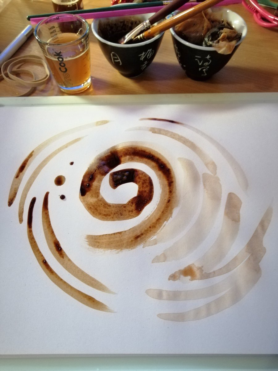 drditchburn's tweet photo. Tonight's mindful art and breath session using coffee &amp; tea media with @jaynewilton_ #ThankYou #artist #beginner #ThursdayMotivation #Mindfulness #meditation #Happiness #Peace #thursdayvibes @AAGBI_Heritage @Assoc_Anaes https://t.co/sfXA5tu7KM