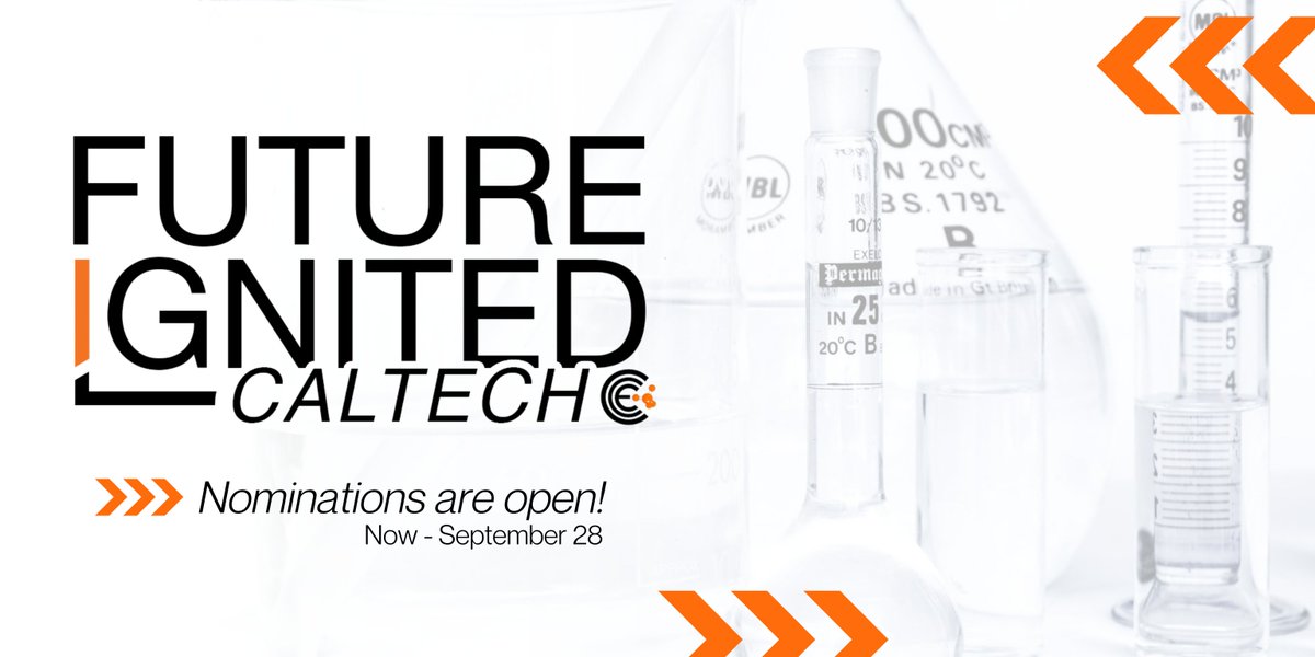 Nominate your junior and senior undergrads for the @CaltechCCE FUTURE Ignited program! Nominations are due September 28th. Learn more about the program: future.cce.caltech.edu