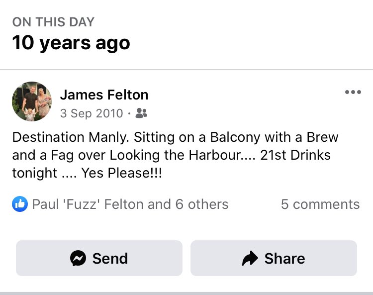JamesFelton15's tweet photo. Ten years on and I think I need to resign to the fact I wasn’t 21 a few years ago!!! https://t.co/7XwsfZcZif