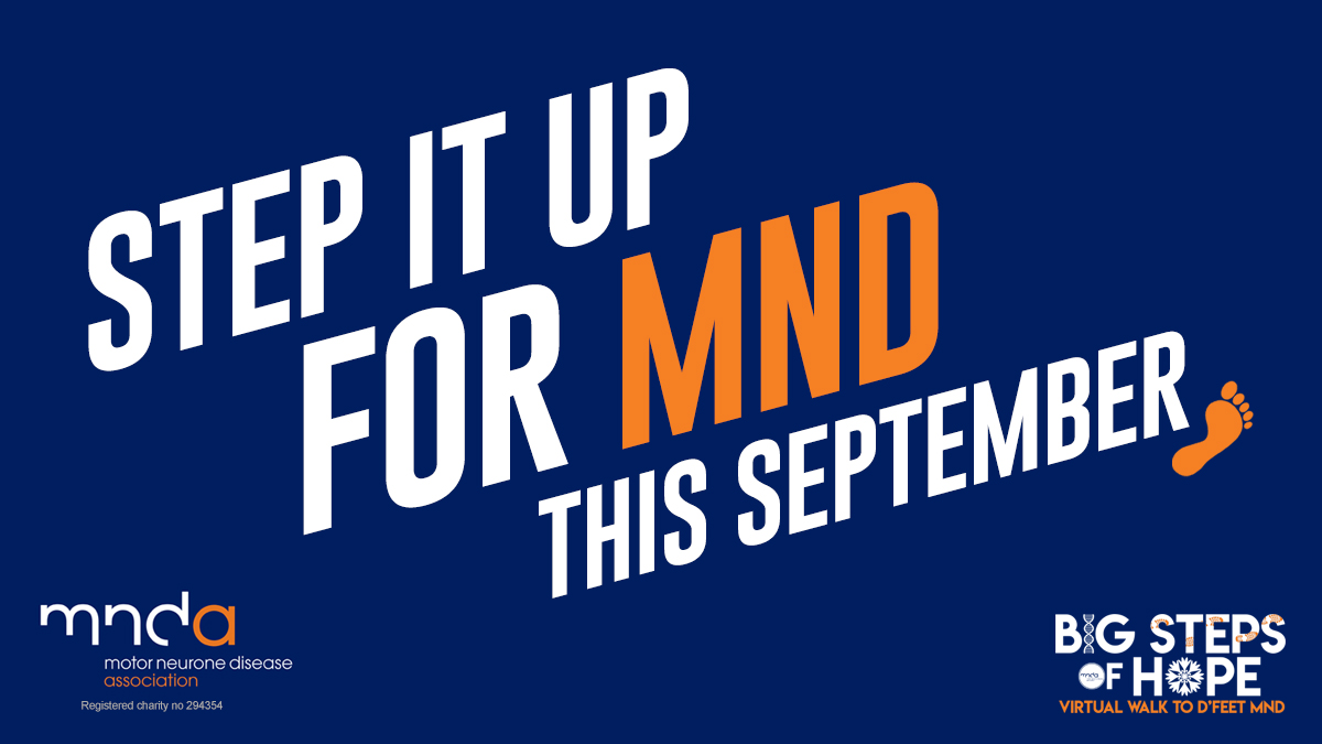 bigstepsofhope's tweet photo. Step it up for #MND this September! Join our Virtual Walk and you'll be taking steps to help d'feet Motor Neurone Disease in support of @mndassoc 👣

Sign up today to get your T-shirt and exclusive medal👕🏅

Get started here 👉 https://t.co/dhEbJtSBoo

#stepitup4mnd #TeamMND https://t.co/2JI5GbqRNF