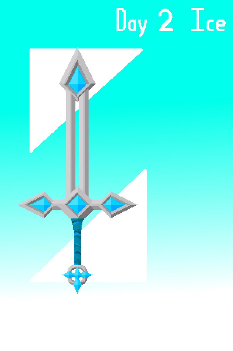 PETE72715292's tweet photo. MOAR #swordtember2020!!! Day 2 is ice, so I went with a snowflake inspired blade. I focused really hard on getting some depth in this piece, so hopefully it turned out alright.
————
#swordtember2020 #Swordtember #pixelart #myart #myartwork #WeaponDesignChallenge #weapon https://t.co/QCHvr6LI6j