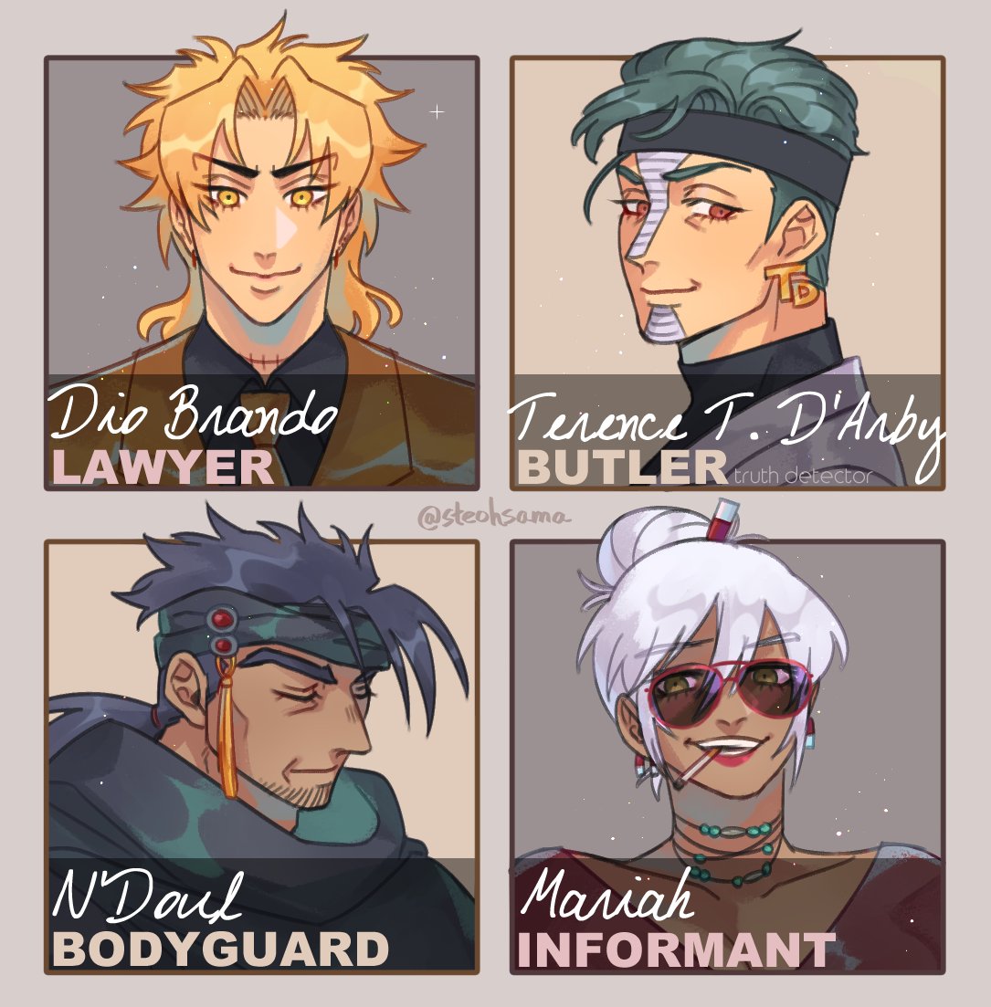『Mafia Dio AU』- in which Dio helps Giorno rebuild Passione, and he brings the Part 3 crew with him ?☀
