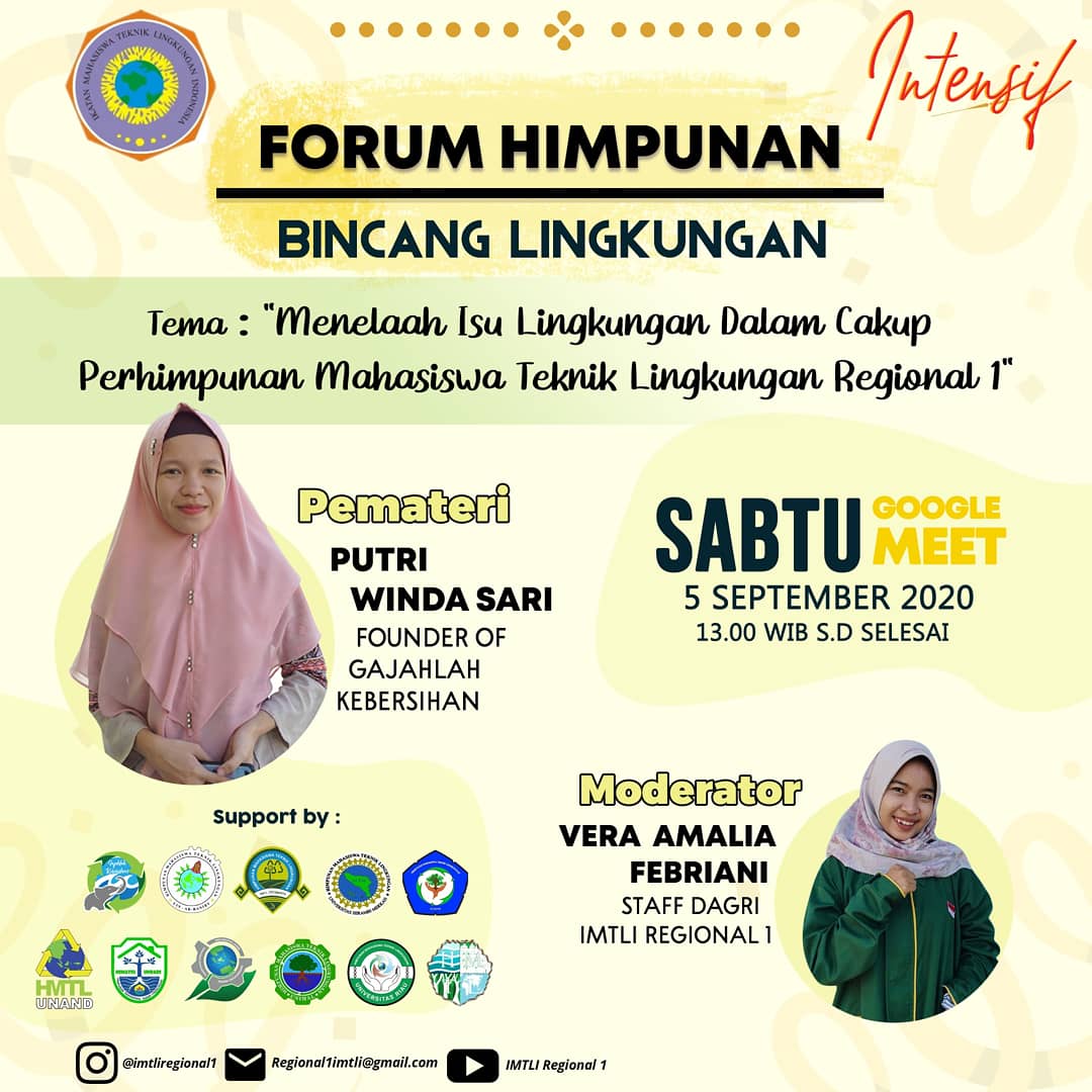 imtliregional1's tweet photo. [Forum Himpunan] .

Halo Environmentalist!🌏
Forum Himpunan (RUMPUN) proudly present "Bincang Lingkungan" dengan tema: menelaah isu lingkungan dalam cakup perhimpunan mahasiswa regional 1

Salam lestari🍃

#imtli
#imtliregional1
#gajahlahkebersihan https://t.co/5RjfUsy9ZS