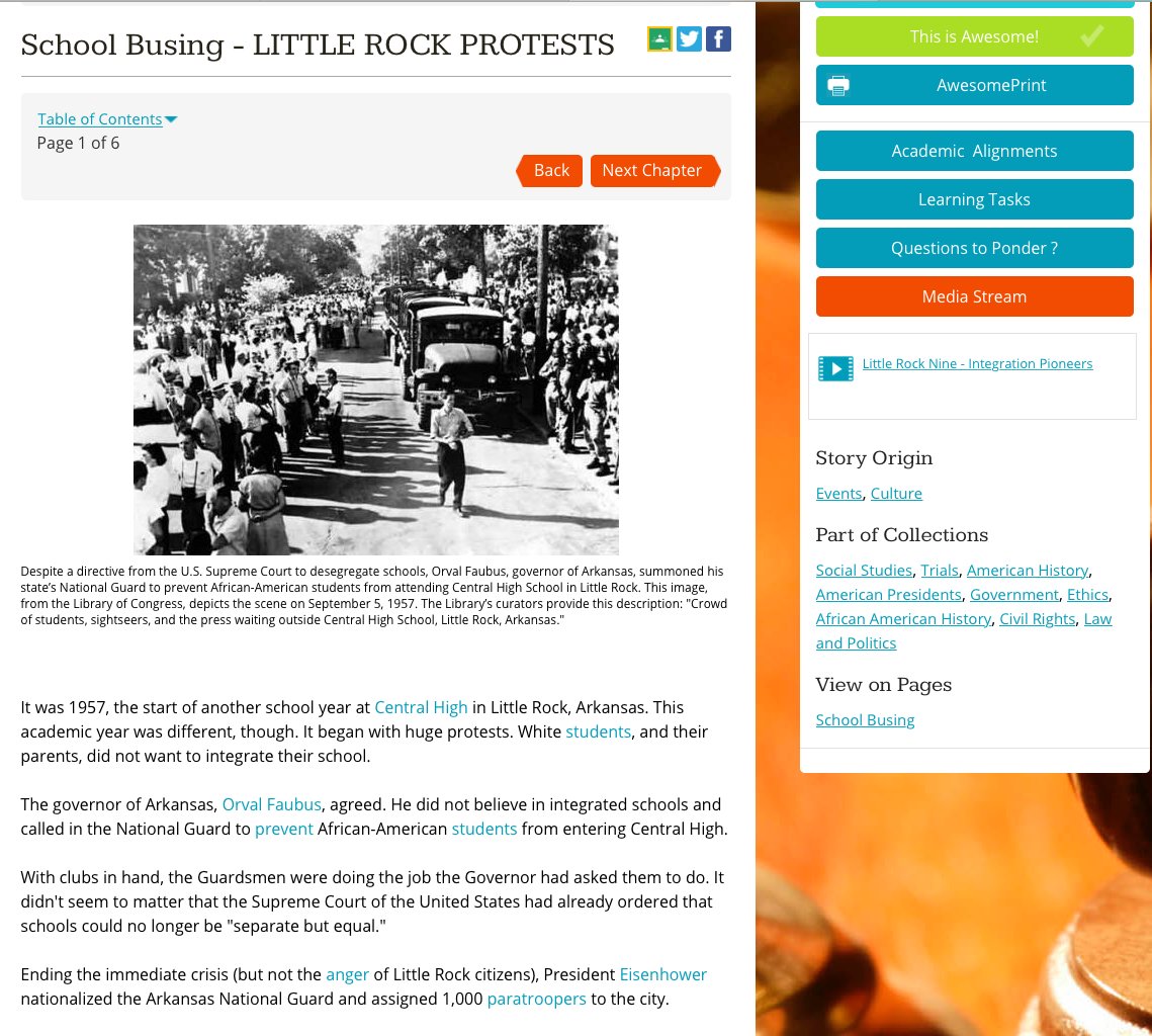 Today in history: During September of 1957, nine African-American students wanted to enroll at Little Rock's Central High School. Disagreeing with a Supreme Court decision to integrate schools, Gov. Faubus summons the Arkansas National Guard. awesomestories.com/asset/view/LIT… <a href="/aslore/">Jim Bos</a>