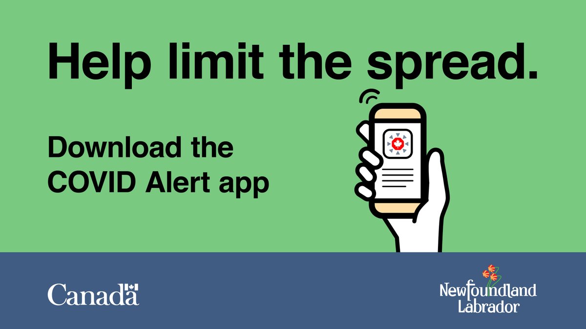 GovNL's tweet photo. 📲 The new COVID Alert app is designed to let Canadians know whether they may have been exposed to COVID-19.
Download it today to protect yourself and others: https://t.co/9ahsbHNStf https://t.co/WvLgfrenoq