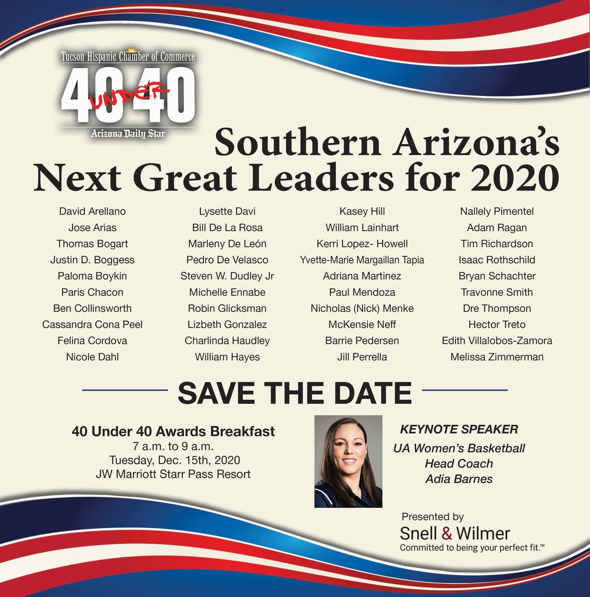 HliTucson's tweet photo. Congratulations to 

⭐️ Charlinda Haudley  
⭐️ Pedro De Velasco @pedrodevelasco 

For being named one of Tucson’s 40 under 40 @40under40Tucson 

Charlinda and Pedro are HLI Class of 2020!! We are so proud of you!! 

@40under40Tucson @THispanicChmbr 
@CPLCdotORG 
@uarizonaoma https://t.co/WqdKWfWWbB
