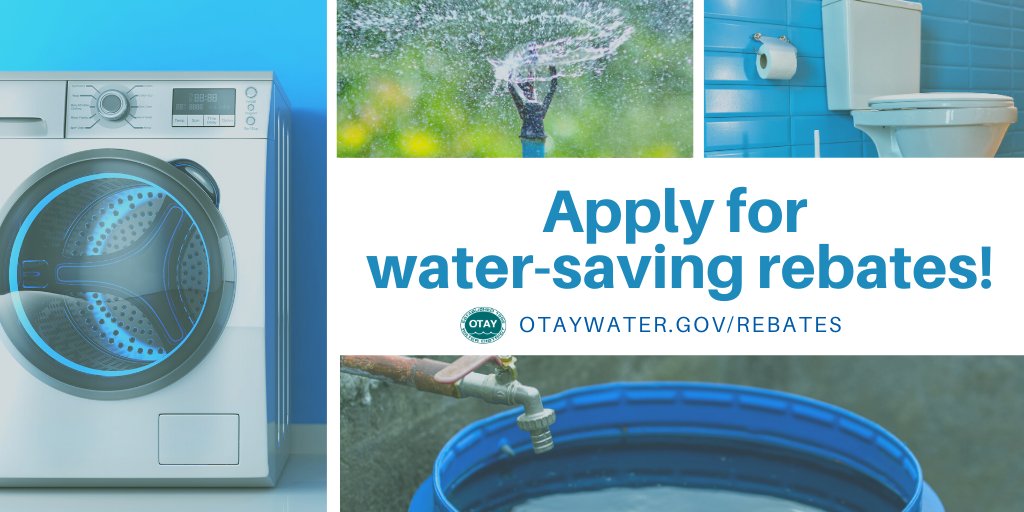 OtayWater's tweet photo. It pays to save water!π¦ @otaywater offers customers various rebates for upgrading to water-saving devices. Save on the cost of replacing your toilet, washing machine, sprinklers and more. Details: https://t.co/EVnFpoojbF #WaterRebates #MakeEveryDropCount https://t.co/WZyeZfOqTU