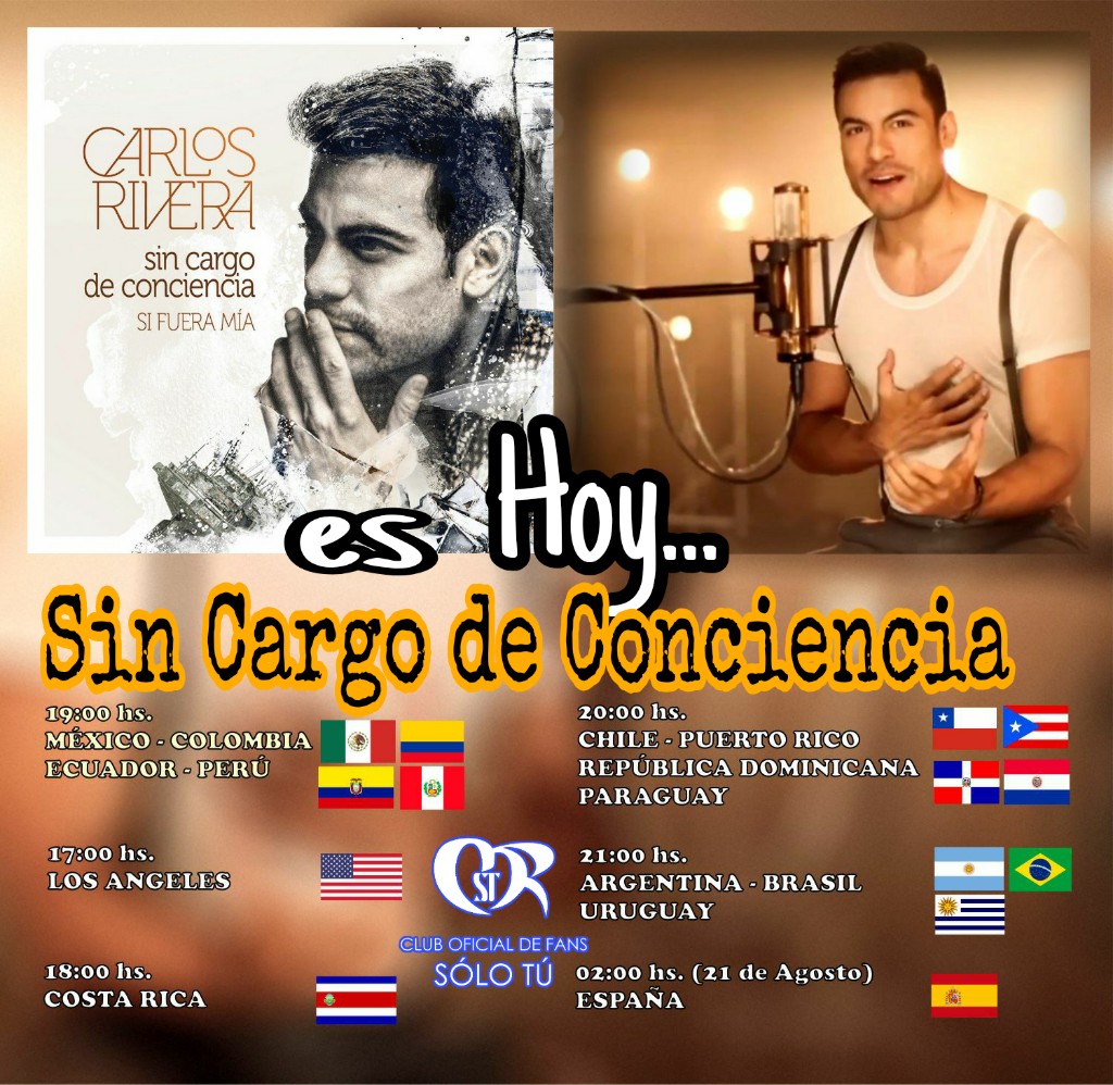 Fer_STChih's tweet photo. #SinCargoDeConciencia se estrena hoy, otro de las canciones de #SiFueraMía que nos regala #CarlosRivera 💙💙💙 es hooooy 🔔🔔

@ClubSoloTu @WestWoodEntt https://t.co/URb43PD2Lb