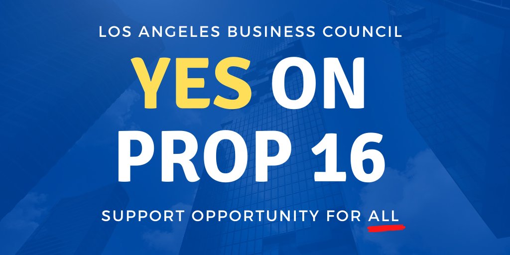 labctweets's tweet photo. LABC is proud to endorse #Prop16 Opportunity for All. We must all do our part to combat systemic racism by creating equitable opportunities for minority and women-owned businesses. #YesProp16 https://t.co/J38b7FQqVo
