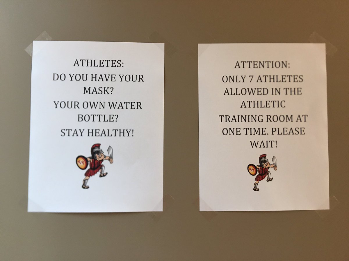 TinleyPark_AT's tweet photo. Making some changes to the ATR this week! Social distancing at it’s finest! Can’t wait to see our titans 🎉 https://t.co/wXUi45CDYd