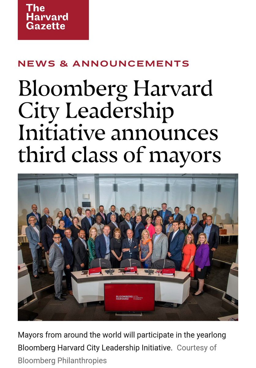 12. Bloomberg Harvard City Leadership Initiative is yet another coalition for city leaders.Steve Adler is a part of this too.