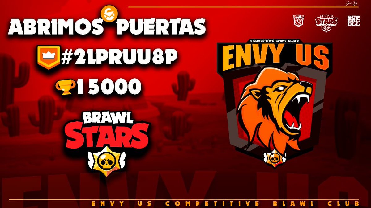 Envy_Us_Esports's tweet photo. Hoy damos un nuevo comienzo a nuestros leones, se abren las puertas del Club con el objetivo de iniciar en el competitivo de Brawlstar dirigido por nuestra lider @Ikki_CR 

🦁✨Quieres ser parte de la familia EnvyUs BS? 
Y Cumples con los requisitos!! 

TE ESTAMOS BUSCANDO 👥 https://t.co/OAWWNoaw2i