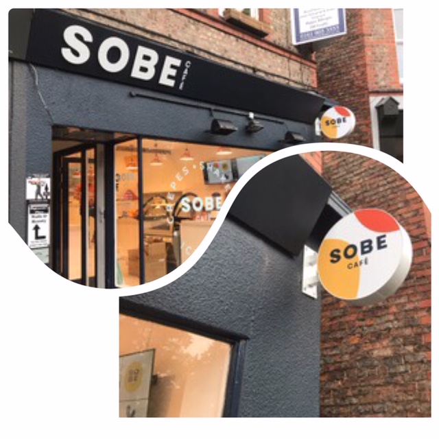 SXMacclesfield's tweet photo. Thank u SOBE Cafe for choosing #Signs Express #Macclesfield to supply & fit #traysign with #raisedacrylicletters #projectingsign #windowgraphics & #wallgraphics ππ½! Opening this wkend in #Hale ! For all yr #signage needs π01625708844 #Cheshire #CheshireSet #Wilmslowβ¦ https://t.co/2Ki5ViD5UH