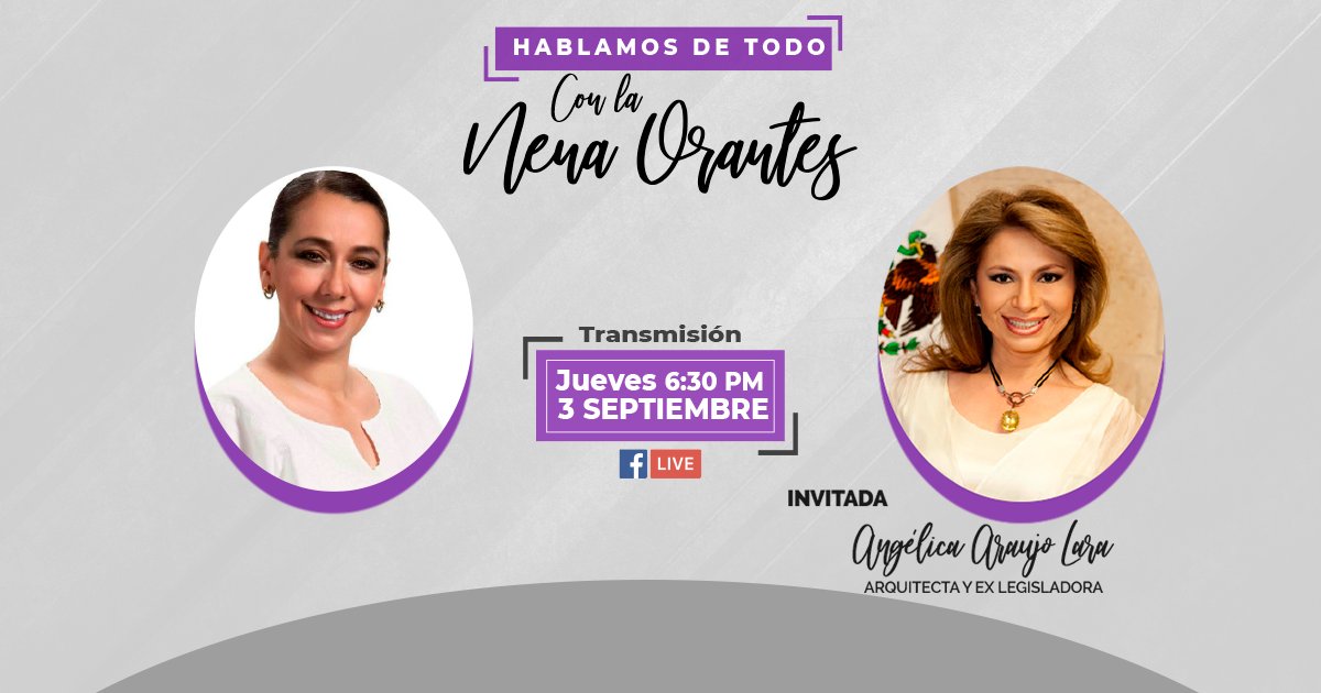 50mas1Mx's tweet photo. 🔴 Hoy, en Hablemos de todo, contaremos con la presencia de la arquitecta, ex alcaldesa de Mérida y ex legisladora, @AngelicaAraujo en una amena charla con nuestra presidenta @nenaorantes .
¡La cita es hoy! 🗓Jueves 3 de septiembre, 🕡6:30 p.m.
https://t.co/5J9vmGlKn6 https://t.co/XjnWS4Bsbe