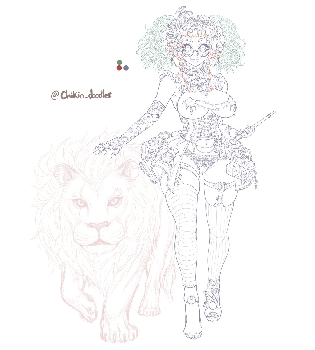 3 days spent... just lineart the girl 😰 am I lacking in speed?
#doodles #lineart #girl #lion #ArtistOnTwitter #ArtistOnFiverr #harajukustyle #art #sketch