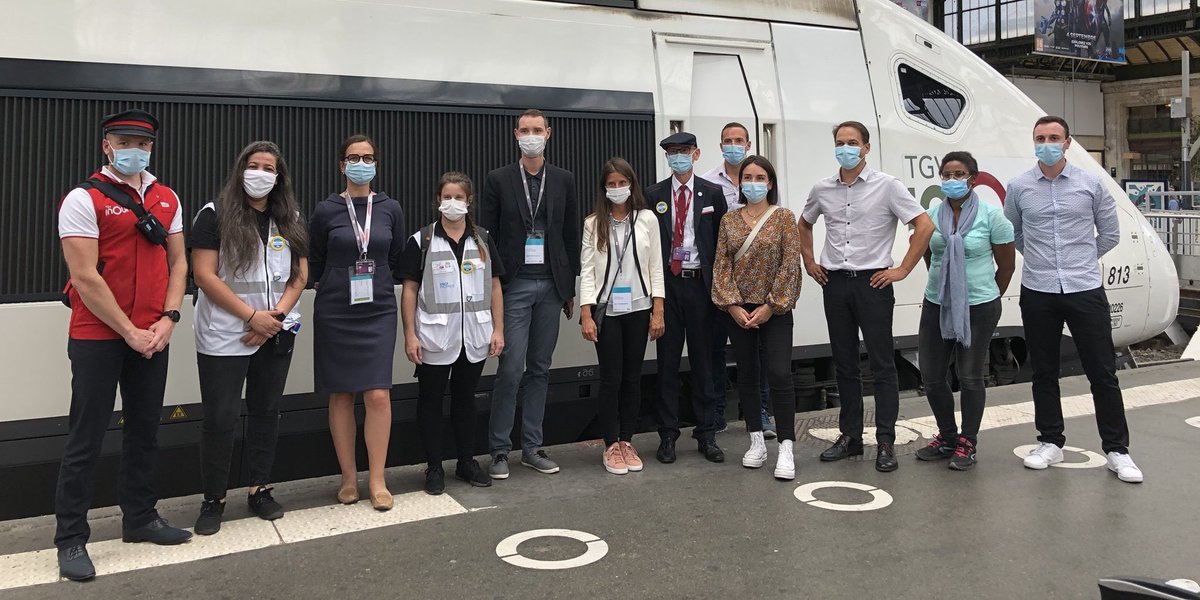 benlanciot's tweet photo. Après ces 3 jours d'@HeaventMeetings, la filière événementielle est prête pour la relance.  Les équipes de @GroupeSNCF sont heureuses d'avoir acheminé les pros de l'Evénement à Cannes en @TGVINOUI dans le respect des règles sanitaires. #eventprofs @LEVENEMENTAsso @WeyouGroup https://t.co/sgDDUvuqsk