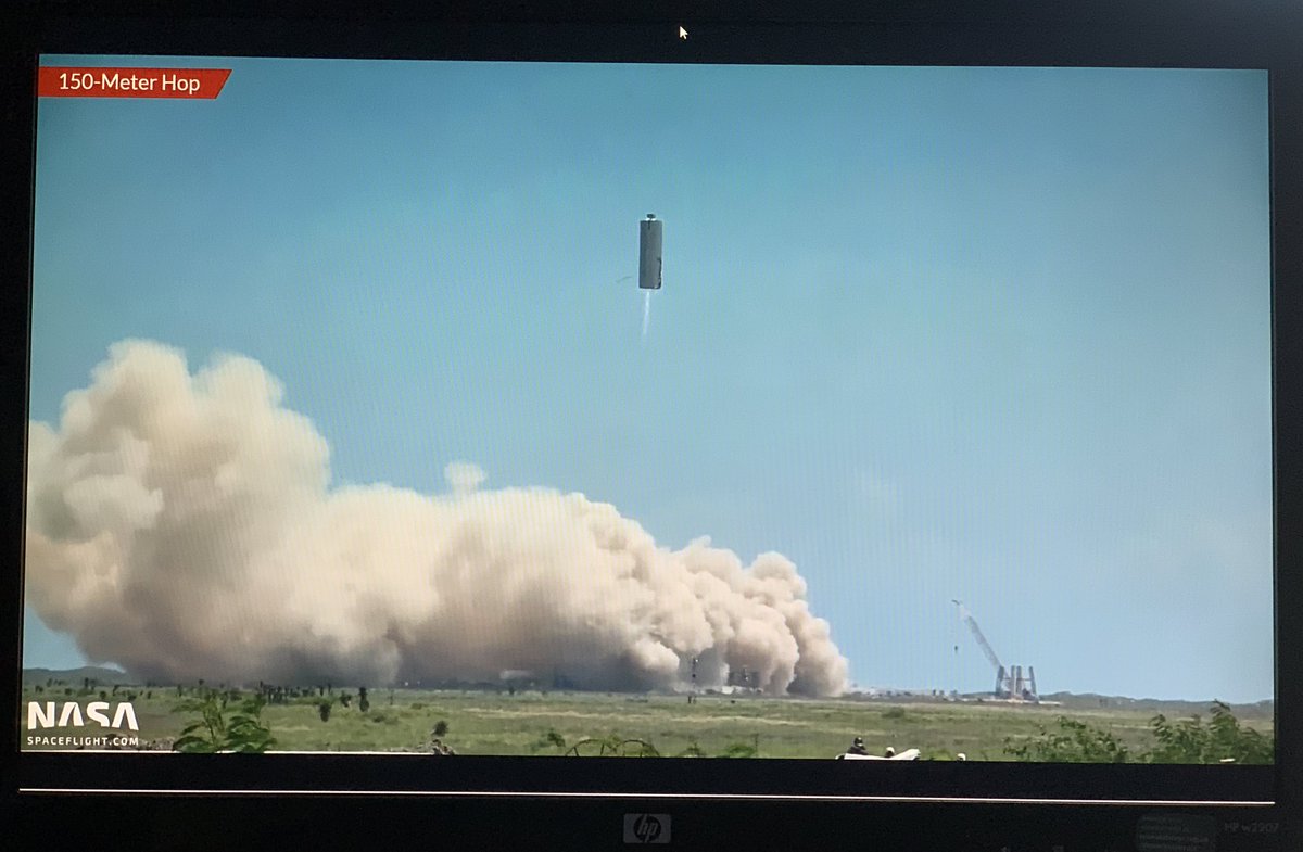 timmermansr's tweet photo. So this just happened... #Starship #SN6 flew to 150m, another great milestone towards flying 75 million km to #Mars in a few years... Congratulations @spacex! #WhyPersevere #HumansToMars https://t.co/upcDbGefKS