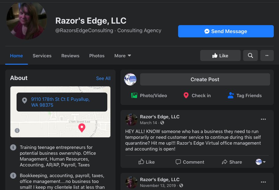 Speaking of no surprises, Dawn Appelburg of Puyallup WA, gave $54 to  #KyleRittehouse's legal defense fund, is  https://facebook.com/Littlelady007  She owns Razor's Edge, a company that provides office management services & teen internships? Yikes! Reviews welcome: https://facebook.com/RazorsEdgeConsulting