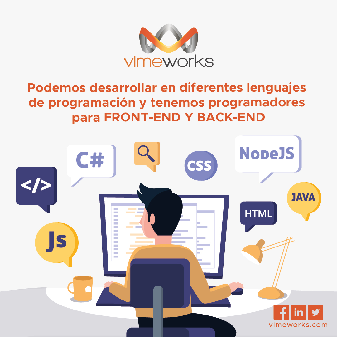 vimeworks's tweet photo. Desarrollamos en diferentes lenguajes de programación, contamos con un equipo para FRONT-END y BACK-END #desarrollosoftware #programadoresecuador #ecuadortech #nodeJS #html5 #java #solucionestecnologicas #desarrolladores #devs https://t.co/INsVrgyVZd
