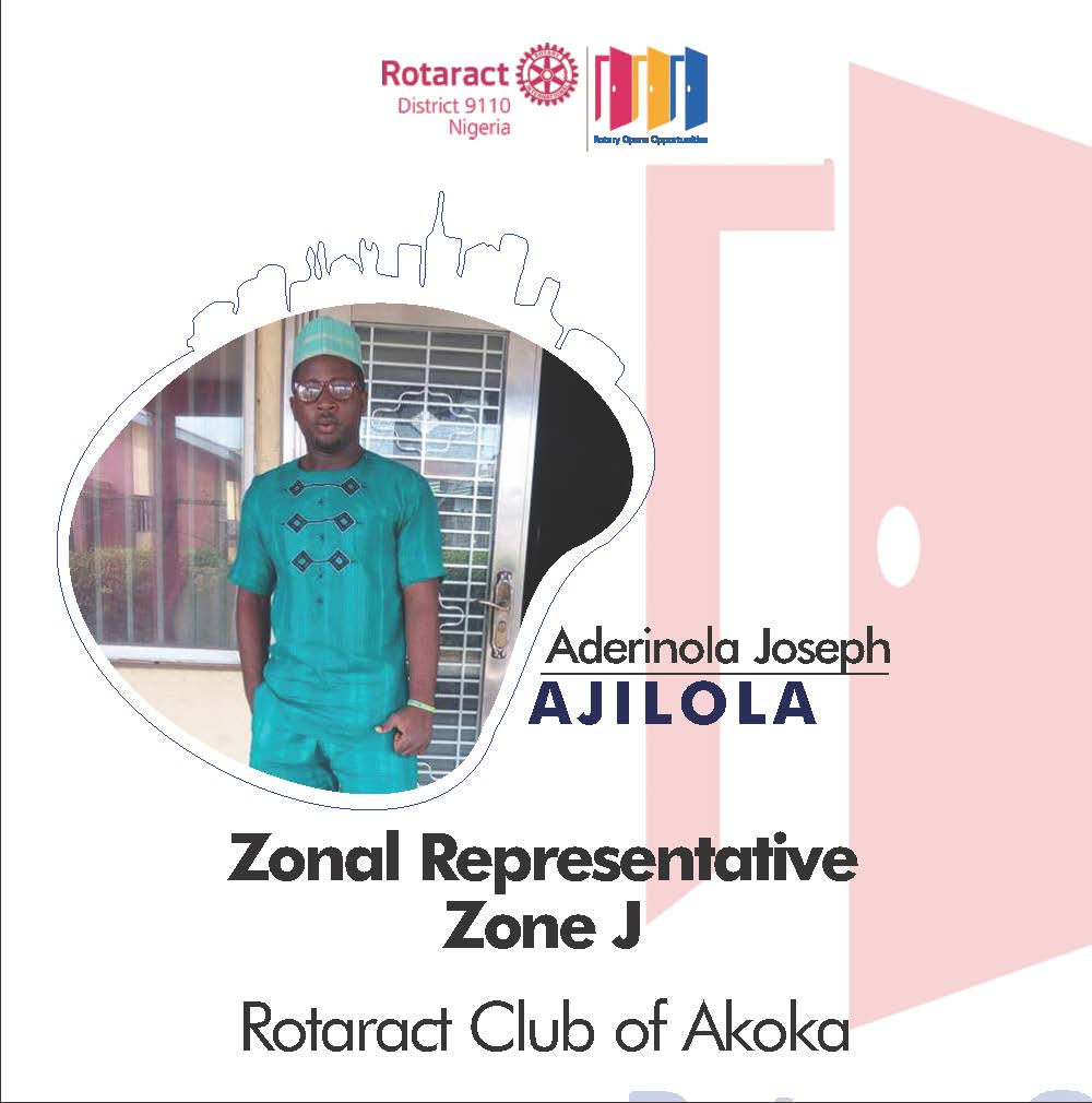 RotaractD9110ng's tweet photo. Meet Aderinola Joseph Ajilola, the Immediate Past President and a member of the Rotaract Club of Akoka Golden @AkokaGolden
The Opportunities Zonal Representative for Zone J 2020-2021
#RotaractDistrict9110NG #Rotaract #OpportunitiesEditorialsTeam #OpportunitiesPITeam https://t.co/bC6GeGzaqV