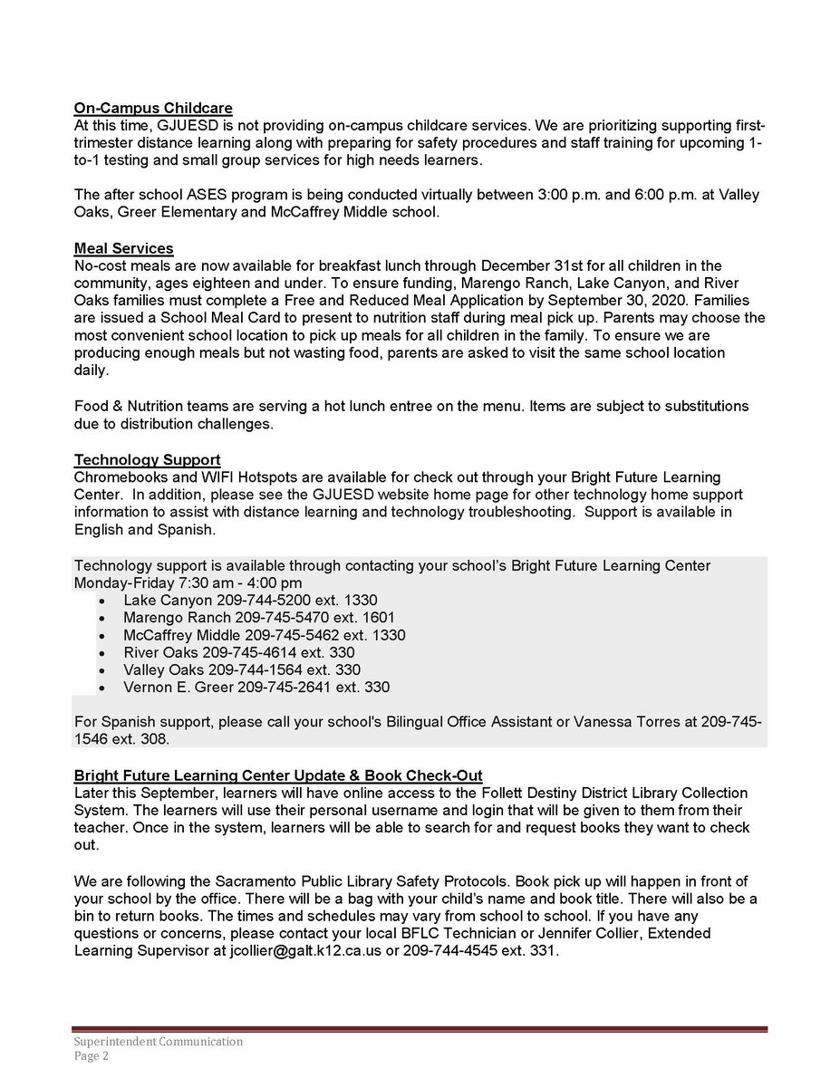 GJUESD's tweet photo. @GJUESD  continues to prepare for additional on-campus
services. Parent letter communicates progress with services updates. #GrowingAndLearningTogether @SuptSchauer https://t.co/bcvi7mAlIr