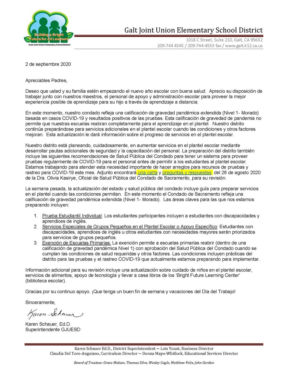 GJUESD's tweet photo. @GJUESD  continues to prepare for additional on-campus
services. Parent letter communicates progress with services updates. #GrowingAndLearningTogether @SuptSchauer https://t.co/bcvi7mAlIr