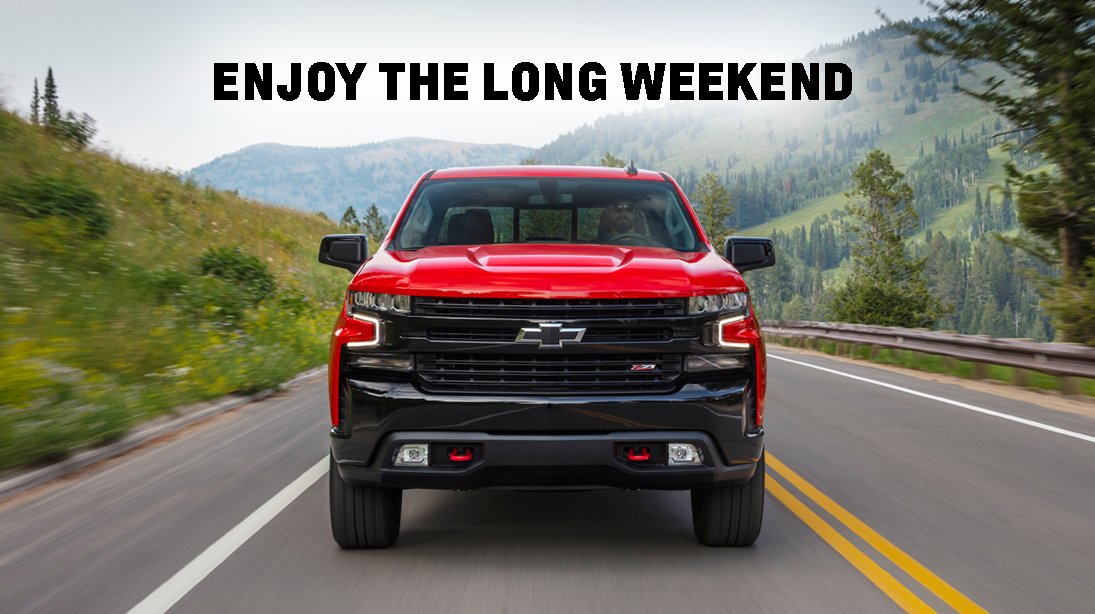 JimWilsonChev's tweet photo. Our dealership will be closed this Saturday, Sunday and Monday for the Labour Day long weekend. Stay safe everybody! ☀️ https://t.co/oiYdwcJxq2