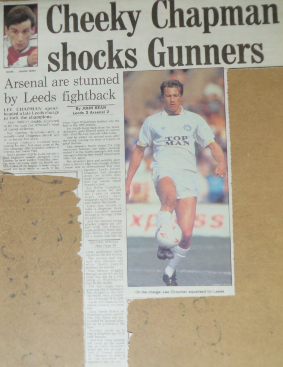 LUSCgriffinLUFC's tweet photo. The last of 6 games against Arsenal for #lufc #OnThisDay in the year 1991. And we didn't win any!
This being the fourth draw - the other 3 in the mammoth FA Cup tie earlier in the year. In fact the last game against the Gunners in 1990 &amp; first in 1992 were drawn too. Sandwich! https://t.co/2rz4YkRTZG