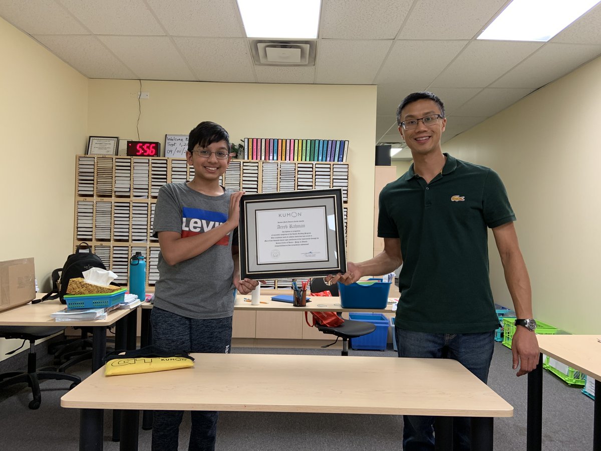 KumonAuroraYE's tweet photo. Congratulations to @KumonAuroraYE student Areeb, who  completed the #Kumon Reading program before entering high school! What a fantastic accomplishment!

Next up:  Kumon Math completion!

#Aurora #ProgramCompleter https://t.co/nGdq7u6EE6