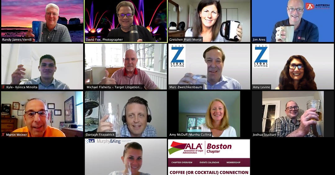 alaboston's tweet photo. Great to see chapter members and business partners at the virtual coffee/cocktail connection. Join us for our next one in October! @alaboston @ala_buzz #FunOnZoom https://t.co/qrmuJqEhiv