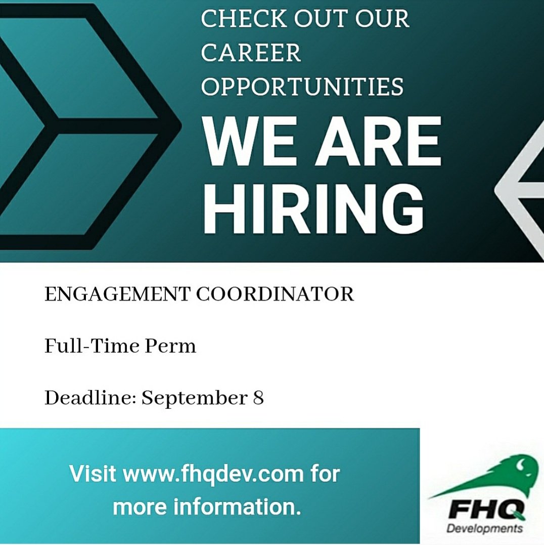 FHQDev's tweet image. We are seeking a Full-Time permanent Engagement Coordinator. 

APPLY ONLINE &amp;amp; follow the 3 step process to complete your application. 

Preference will be given to FHQ Developments Candidates. 

#TokataHRSolutions #hiring
#FHQDEV #IndigenousProfessionals
#Indigenous #fulltime
