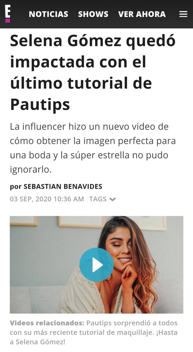 soylinaticostac's tweet photo. Selena Gómez Quedo Impactada con el último tutorial de @Paugalindo.
@linamcaceres
Ya viste esta nota, que felicidad por Pau 👏🏽 👏🏽 👏🏽 👏🏽
Noticia completa en https://t.co/4Ts3Bik4n8.
#KCAMexico #PautipsStyle https://t.co/ClsXRFPrnQ