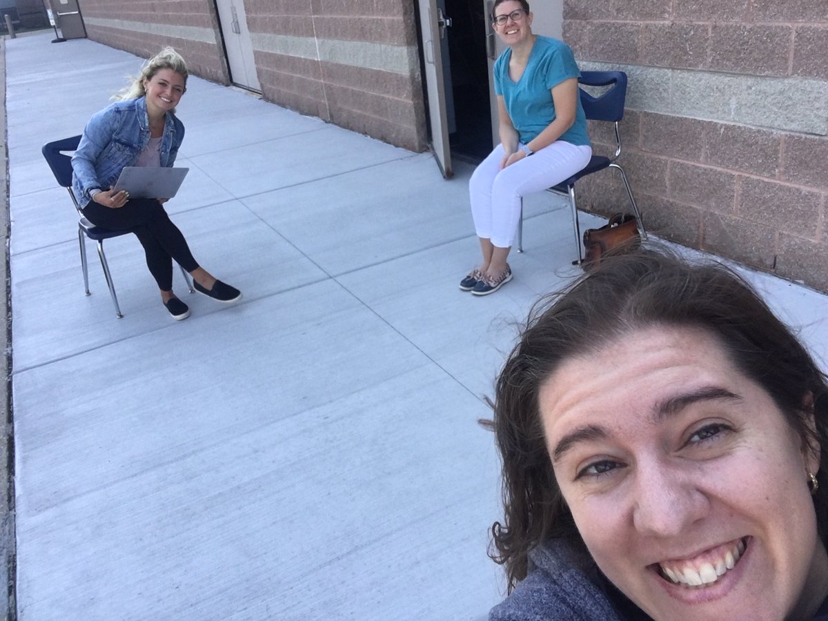 MSS Music team PLC! So nice to see these wonderful women for real this morning! It was windy, but worth it! <a href="/HawthornMSS/">Hawthorn Middle School South</a>
