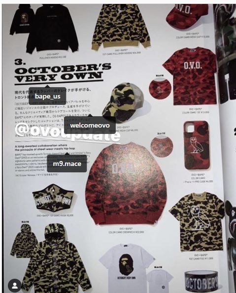 SOLEDIGEST's tweet photo. Name a better collab than this Bape x OVO?  Or more anticipated?! 🌘 🌖 🌕 https://t.co/UE84GbbC59
