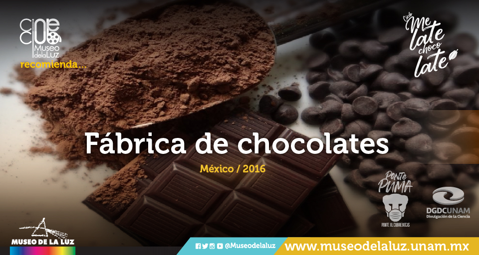 MuseodelaLuz's tweet photo. 🎬 En el ciclo de cine #MeLateChocolate, nuestro #CineClub recomienda... "Fábrica de chocolates" (2016). Visítala y conoce cómo se transforma el cacao en distintos tipos de dulces. #Gratis en línea, cortesía de @CanalOnceTV ➡️ https://t.co/LIgTLioFAq. 🍫😋
#CienciaADomicilio https://t.co/w407CantwD