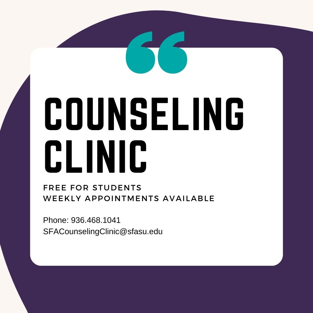 LumberjacksCare's tweet photo. Did you know there are two places on campus to access counseling services? Counseling Services in Rusk and @sfahscc in Human Services! https://t.co/kFbnmREt6S