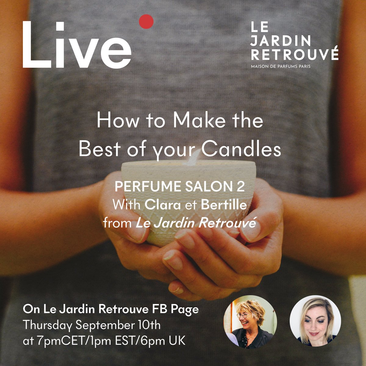 JardinRetrouve's tweet photo. One week from today we'll be sharing expert tips on how to get the best from #candles. Join Clara and Bertille on our FB group for the live feed from #Paris #toptips https://t.co/szcPJQTbRF #lejardinretrouve #FamilyBusiness #homefragrance #littletips s #advice #scent #artisan https://t.co/nMUb5lp6Yd