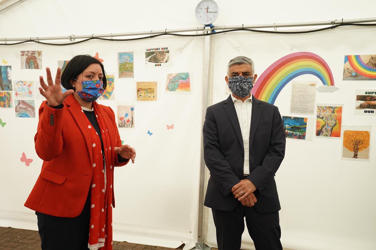 NewhamLondon's tweet photo. Today Mayor of #Newham @rokhsanafiaz and @MayorofLondon Sadiq Khan declared #downloadthursday to mobilise local residents to use the @NHSTestTraceapp and businesses to display Quick Response (QR) check in posters on a visit to the walk-in Covid-19 test centre in East Ham. https://t.co/iNbk8jWzpL