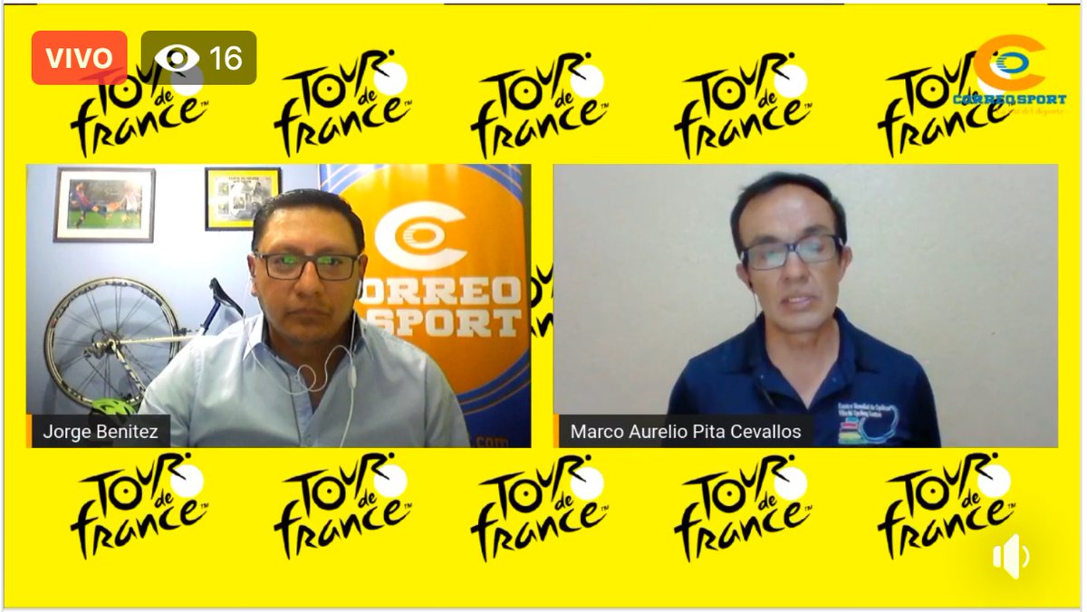 CorreoSportEc's tweet photo. Estamos en vivo todos los días desde las 19:00 en nuestro programa del #TdF2020 desde el periódico digital  #CorreoSportEc https://t.co/HgCP0ySkcA