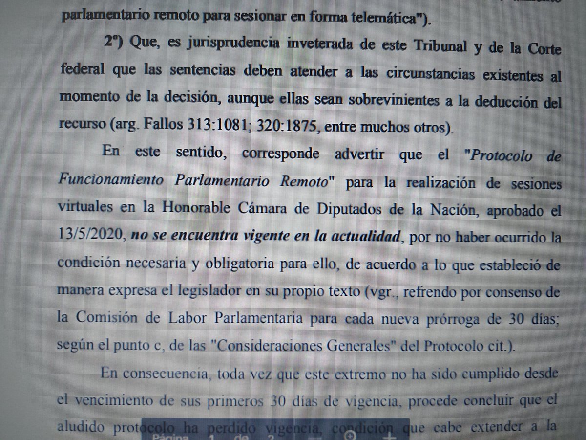 MonicaFradeok's tweet photo. Fallo recaido hoy en "Frade Monica c/HCDN Massa Sergio s/Accion de Amparo, Camara Contencioso Administrativa.
El Protocolo virtual no se encuentra vigente https://t.co/TPUzlbuTqc