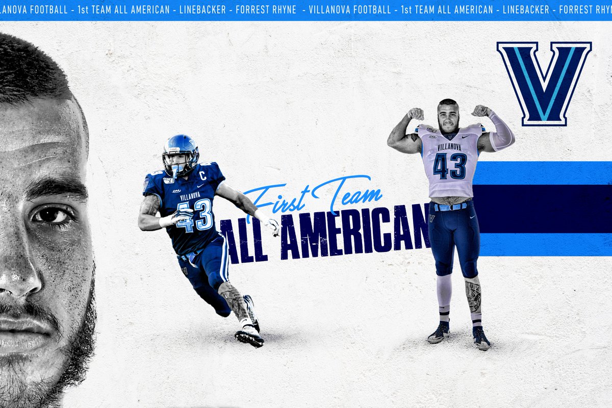 NovaFbRecruit's tweet photo. Shout out to Forrest Rhyne &amp; @dballin4 on being selected to the Preseason @FCS_STATS All-America Team! #TapTheRock #WHYNOTNOVA https://t.co/fiRjNni9IE