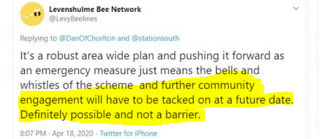 Danti151's tweet photo. #levenshulme #lovelevenshulme Planned Abuse of Emergency Measures to bring forward Road Block plans without proper engagement with the community were foiled by MCC.
LBN alone to blame for the failure of their pet project. https://t.co/Q5jbhEgI1R