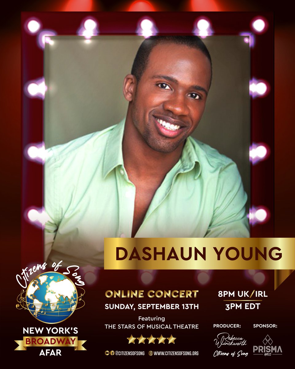 CitizensofSong's tweet photo. Introducing our lineup! This is the AMAZING @DashaunYoung 
Theatre Credits include: Beautiful The Carole King Musical (Broadway and North American Tour), The Hunchback of Notre Dame (US Premiere), Motown: The Musical (Broadway), Sister Act(North American Tour) (1) https://t.co/gGgnCHGCa7