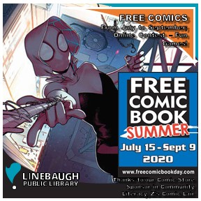 rclstn's tweet photo. There's one last week in Free Comic Book Summer! Be sure to stop by your local #RCLS branch for your free comics, and if you spot the hero heads at #Linebaugh or the #TEC, send us one last proof shot with the hashtag #RCLSHeroHead2020 for another entry in the contest. https://t.co/0dF2FZXxhS