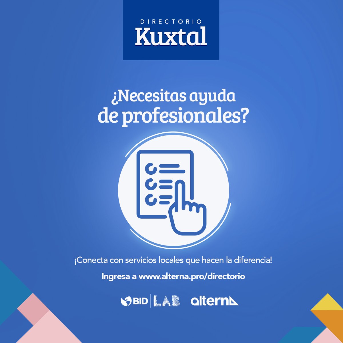 Alterna_Impact's tweet photo. Kuxtal es el directorio de empresas locales que generan bienestar cuando adquieres sus servicios. Desde corte, diseño, educación, consultoría, carpintería y muchos más, encuentra el servicio que buscas para dar marcha a tus planes: https://t.co/wumRGBvWoD https://t.co/SgBYLscK4G