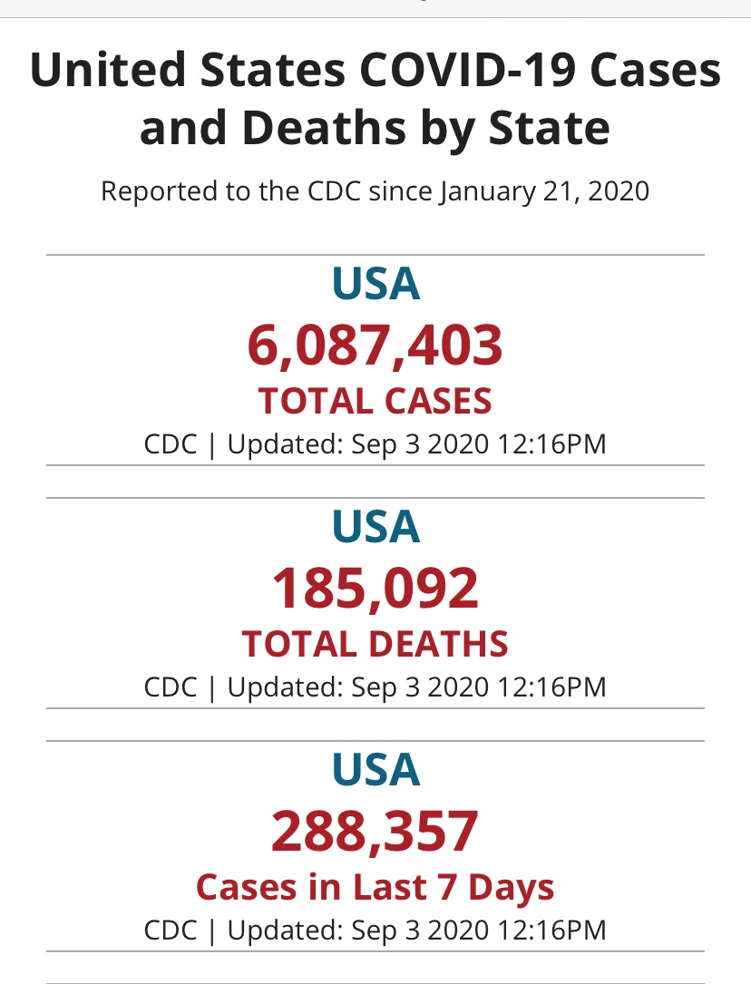 BarzFan's tweet image. Reminder that 4,000 Americans have died from #COVID19 in the USA Flag of United States the past 6 Days according to the CDC

Under Donald Trump there have been 6,000,000 Total Cases and 185,092 Total Deaths to date #Protest2020