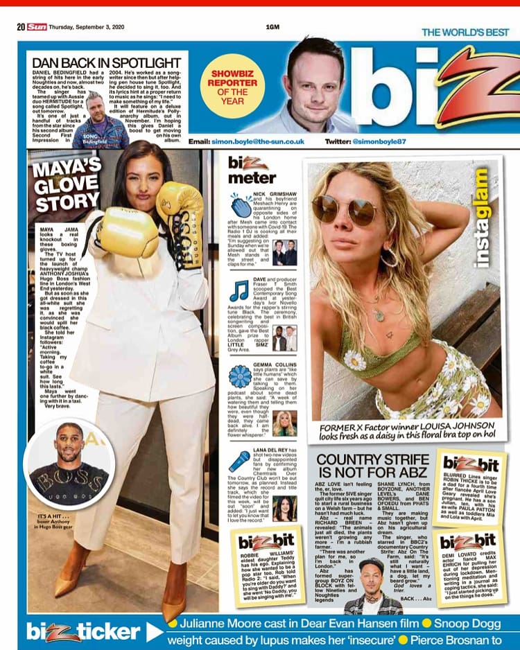 Abz in The Sun today! @BBlockofficial @abzlove @shanelynchlife @BigBenOfoedu